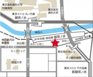 御茶ノ水駅のレンタルスタジオの地図